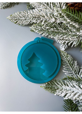 Молд Елка в кругу для новогодних игрушек на елку силиконовая форма для эпоксидной смолы No Brand (370566785)