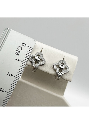 Сережки срібні з кубічним цирконієм "Конюшина" 2,84 г No Brand (369737583)