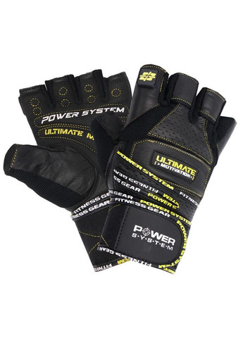 Перчатки для фитнеса PS-2810 Ultimate Motivation Black/Yellow Line M Power System (316219839)
