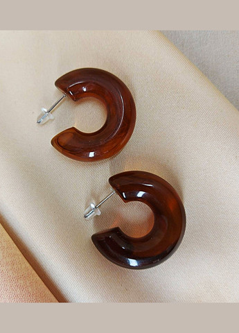 Сережки Кольорові акрилові незамкнені кола No Brand (335381305)