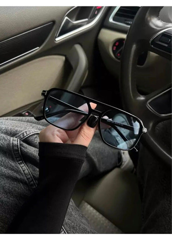 Очки солнцезащитные авиатор Sunny черные с голубыми линзами No Brand (315705473)