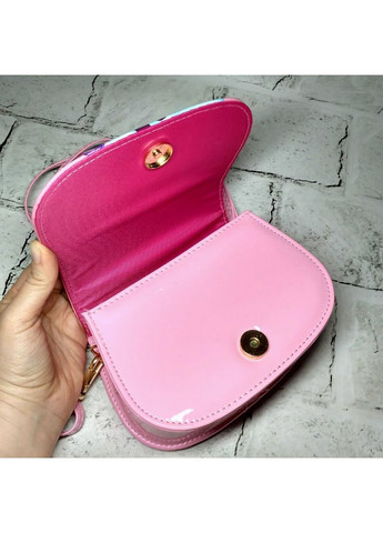 Сумочка детская для девочки лаковая с ремешком Котик 16,5х12х7 см Розовая No Brand (367186405)