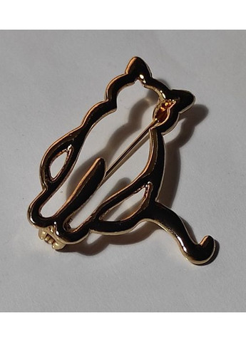 Брошка ажурна Кіт золотиста No Brand (370441943)