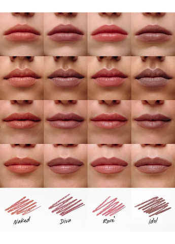 Высокопигментированный карандаш для губ Lip Pencil with peptides цвет IDOL, 1.14 грамм Unico (358205182)