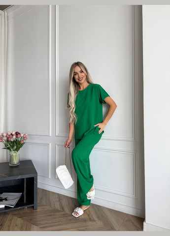 Женский легкий прогулочный костюм зеленого цвета 33391 Fashion (334676643)