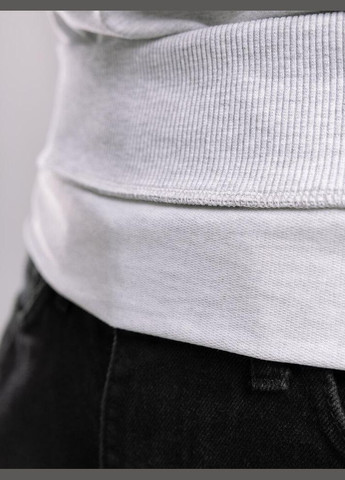 Светло-серый базовый мужской свитшот однотонный светло-серая однотонный без декора (345647928)