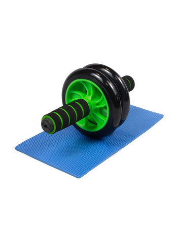 Ролик для пресу подвійний EasyFit з килимком Зелений Profi (362497515)