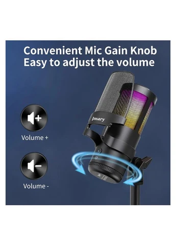 Профессиональный студийный конденсаторный микрофон MCPW13 USB RGB Black Jmary (389496790)