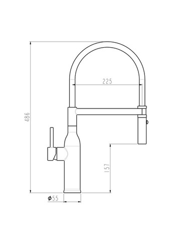 G4098-25 кухня одноваж. вис. вилив нерж. сталь гайка Ø35 (сатин/чорний) {8/1} GAPPO (371881947)