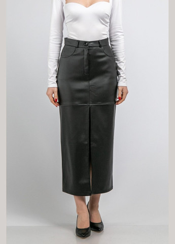 Спідниця міді еко-шкіри з розрізом CHICLY (316680321)