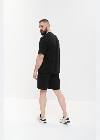 Чорний літній чоловічий літній костюм великого розміру з шортами Vakko