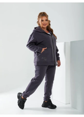 Жіночий теплий спортивний костюм колір графіт New Trend (304987344)