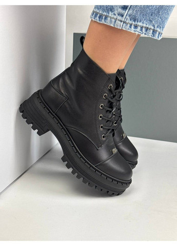 476 Черевики Демісезонні чорні шкіряні No Brand (367960234)