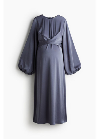 Сіро-синя кежуал сукня для вагітних на запах H&M однотонна