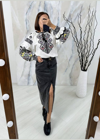 Біла вишиванка Garna візерунок орнамент вільна бавовна, поліестер (325989489)