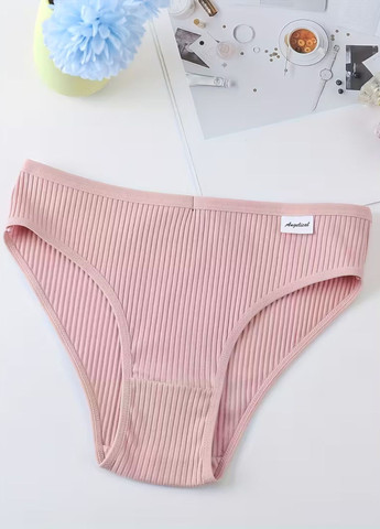 Набір жіночих трусиків сліпів в рубчик середня посадка базовий комплект 4 штуки FitFiesta (362561803)