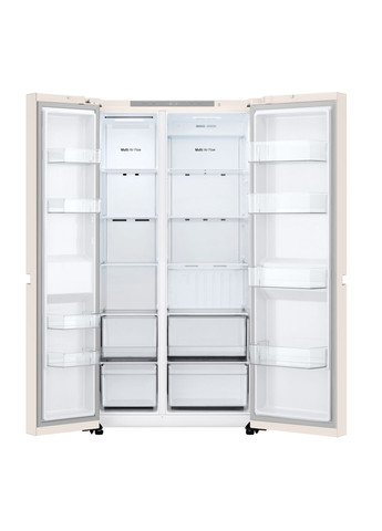 Холодильник SBS, 179x91х74, холод.отд.422л, мороз.отд.-236л, 2дв., А+, NF, инв., диспл внутр., бежевый LG