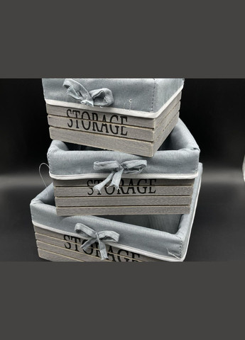 Деревянные ящики с тканью. 23х23х11см HM furnitura (330605621)
