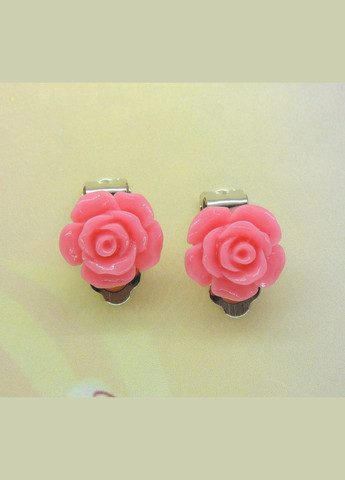 Серьги клипсы детские для ушей без пробивания цветок Розовая чайная Роза Liresmina Jewelry (285110996)