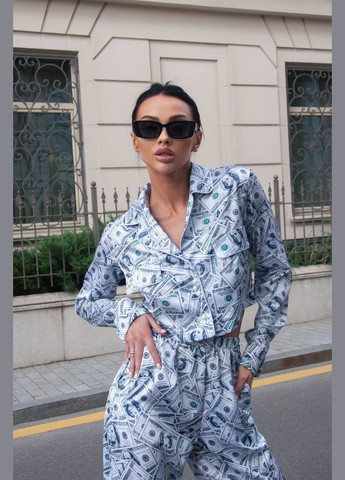 Жіночий костюм з кроп-топом та широкими штанами зі штучного шовку MonCher (334676428)