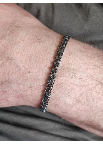 Браслет мужской серебряный Бисмарк с чернением 5 мм 19 см No Brand (364965192)