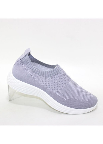 Женские текстильные кроссовки-слипоны на подошве из пены Fashion серые (350197387)