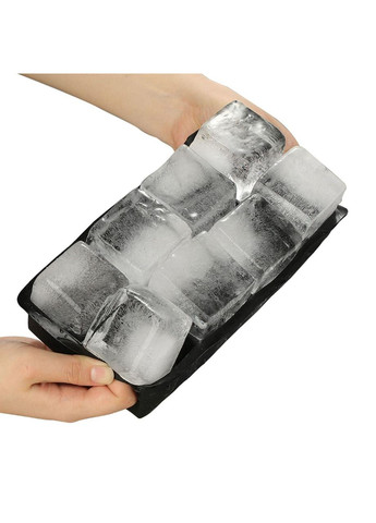 Форма для льоду силіконова ICof 8 комірок чорна Лоток для кубиків фігурного льоду (R051352) No Brand (330779156)