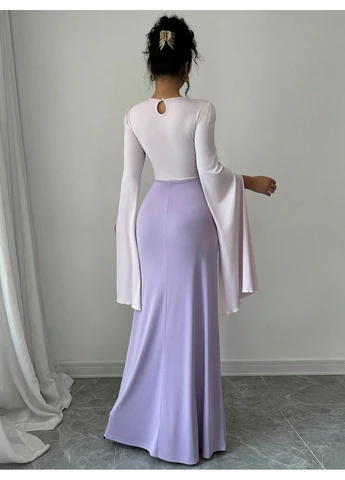 Лілова сукня SHEIN колор блок