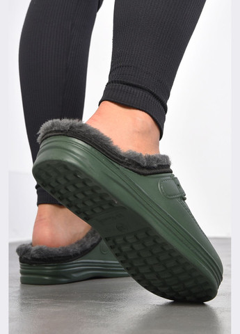 Хаки сабо женские пена на меху цвета хаки Let's Shop
