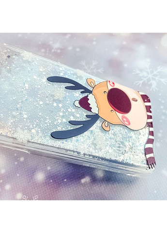 Чохол з плаваючими блискітками на Xiaomi Redmi Note 10 Pro/10 Pro Max Срібло Зимове оленя (принт 155) CASE CONTROL (360690533)