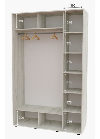 Шкаф-купе двухдверный 150*60*220 Дуб крафт белый ДСП/Зеркало с пескоструйным рисунком Алекса (360460908)