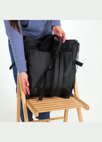 Жіночий шопер-рюкзак, крос-боді чорний з екошкіри ToBeYou shoperbag (284725568)
