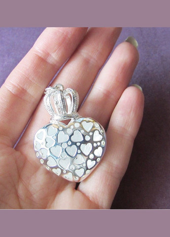 Посеребрённый ажурный кулон Сердце с короной Fashion Jewelry (336949560)