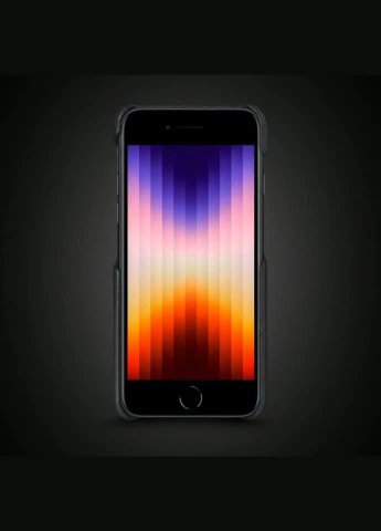 Шкіряна накладка WoodBacker для Apple iPhone SE (2022) Чорна (73249) Stenk (277372571)