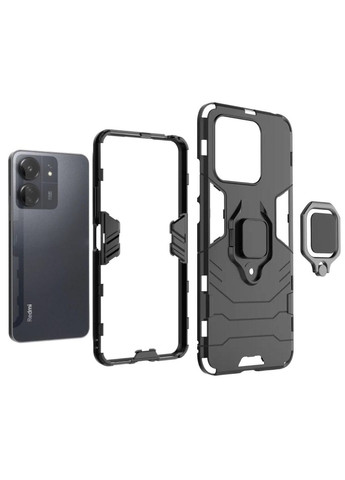 Чехол бампер Ring Armor для Xiaomi Redmi 13C / Poco C65 - Black Primolux (297516451)