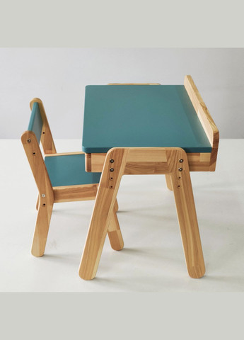 Дитячий столик з шухлядою та стільчик для дітей 2-7 років Темно-зелений Tatoy (292303179)