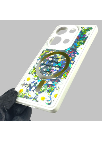 Чохол для POCO M6 Pro 4G з 3д ефектом з магнітом магсейф блискучий на сяомі поко м6 про 4г білий Xiaomi (366020139)