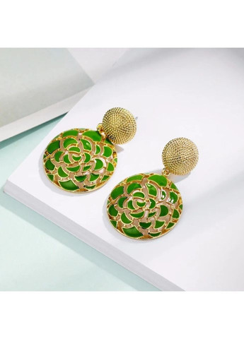 Сережки з емаллю Neoglory лимонне золото 14К Neoglory Jewelry (371786212)