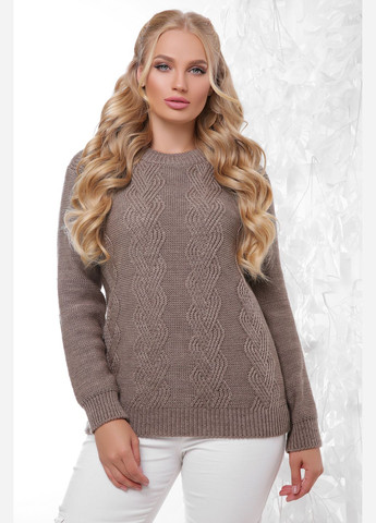 Темно-бежевий демісезонний в'язаний жіночий светр універсвального розміру (-sviter-152) MarSe