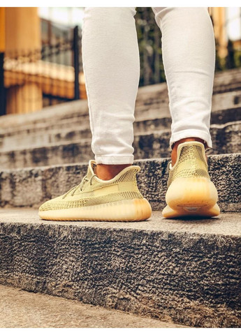 КРОССОВКИ ЖЕНСКИЕ ADIDAS YEEZY BOOST 350 V2 ANTLIA АДИДАС ИЗИ БУСТ No Brand жёлтые демисезоны (368858272)