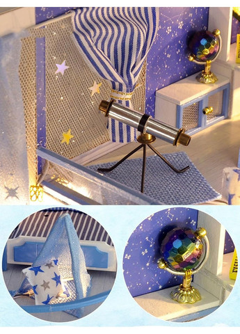 Румбокс Будинок у стилі Лофт Зіркове небо мрії DIY House Dream Starry Sky Loft 3Д конструктор TD-39 + купол No Brand (362452861)