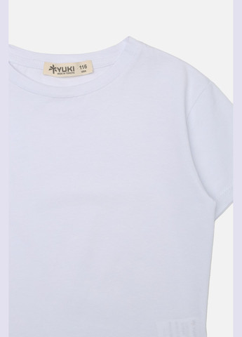 Біла демісезонна футболка з коротким рукавом для дівчинки колір білий цб-00272361 Yuki