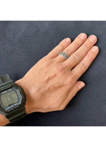 Кільце з рунами зі срібла з чорнінням No Brand (366338563)