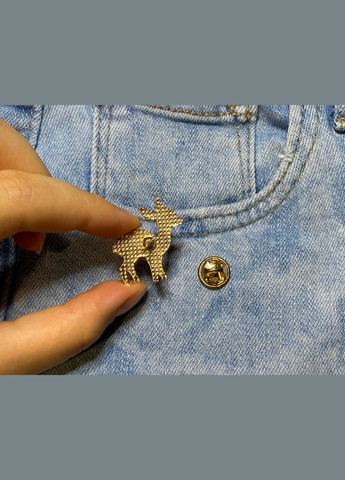 Значок / пен металлический Олень оранжевый No Brand (330618864)