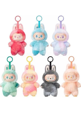 Радужная мягкая текстильная пушистая игрушка брелок фигурка сюрприз Лабубу на сумку ключи рюкзак 18 см (480703-Prob) Цвет рандом Unbranded (340961268)