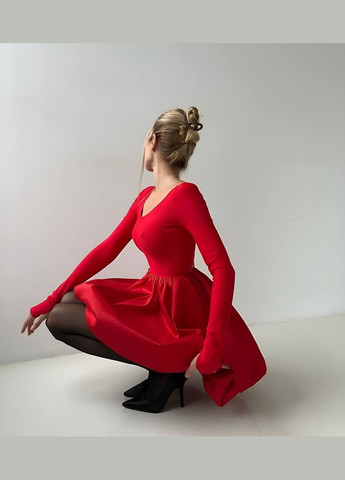 Червона святковий, спортивна, ділова, повсякденний, вечірня дуже цікава і ніжна жіноча сукня з котону SAVOY BRAND