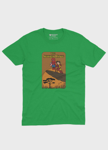 Зелена демісезонна футболка для хлопчика з принтом супергероя - людина-павук (ts001-1-keg-006-014-060-b) Modno