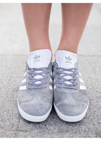 КРОСІВКИ ЖІНОЧІ ADIDAS GAZELLE GREY АДІДАС ГАЗЕЛЬ No Brand сірі демісезони (369393049)