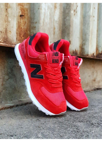 Чорні Осінні кросівки чоловічі new balance 574 red white black нью беланс 574 No Brand