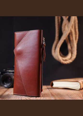 Шкіряне портмоне чоловіче 11424 Коричневий Grande Pelle (306882226)